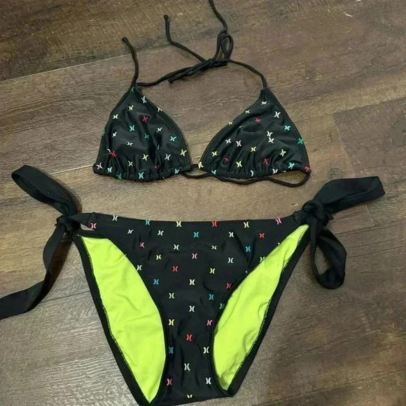 Vintage Y2K neon green Hurley bikini summer M/L - Picture 2 of 6